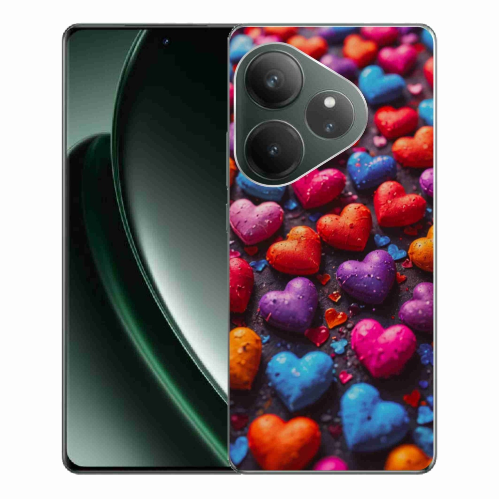 Gelový kryt mmCase na Realme GT 6 5G/GT 6T 5G - barevná srdce