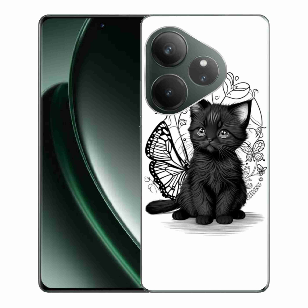 Gelový kryt mmCase na Realme GT 6 5G/GT 6T 5G - černé kotě