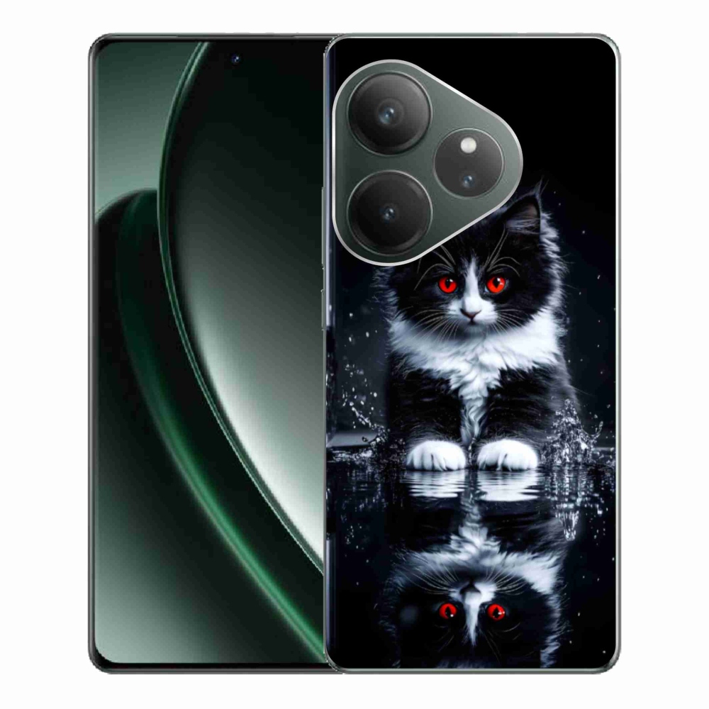 Gelový kryt mmCase na Realme GT 6 5G/GT 6T 5G - černobílé kotě