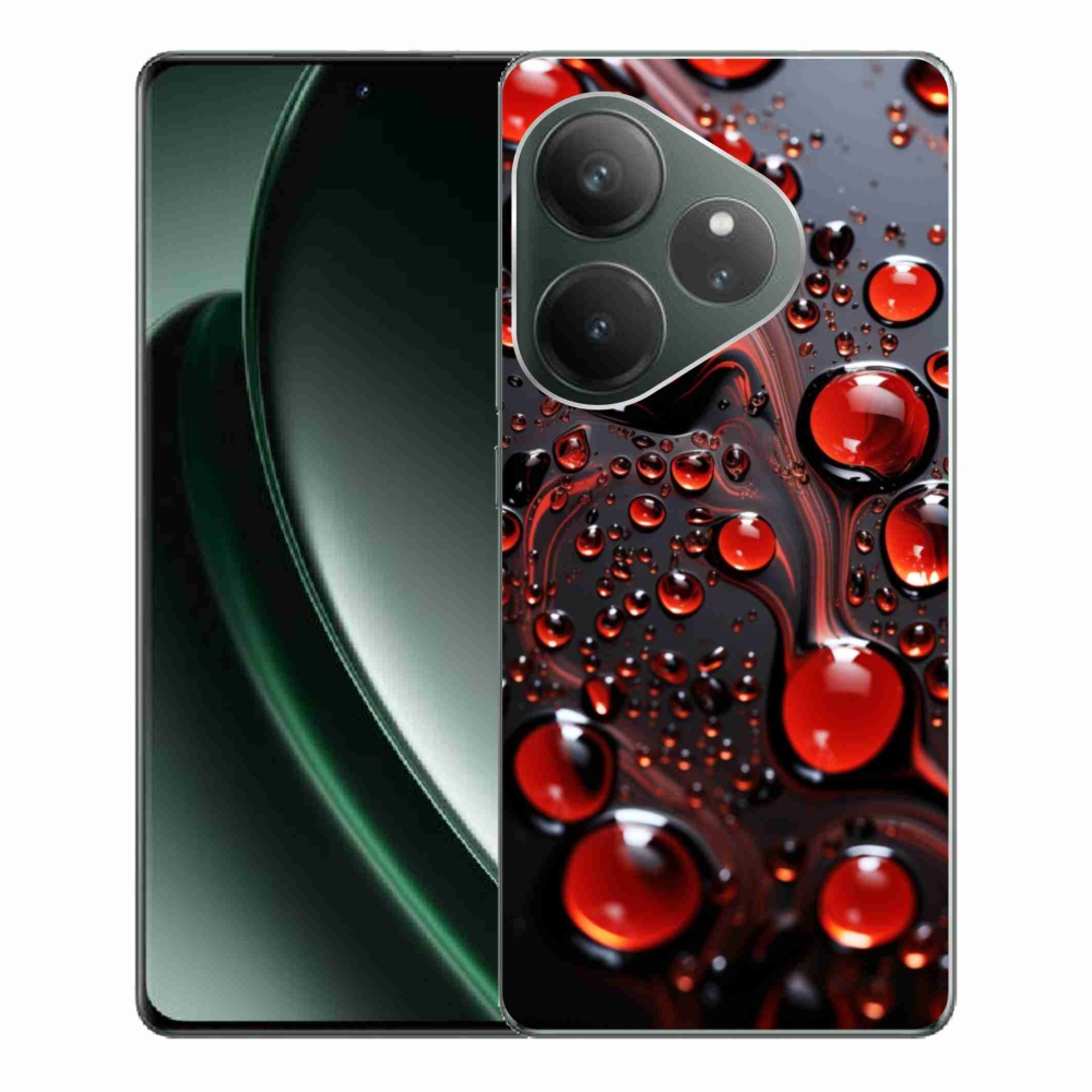 Gelový kryt mmCase na Realme GT 6 5G/GT 6T 5G - červené kapky 2