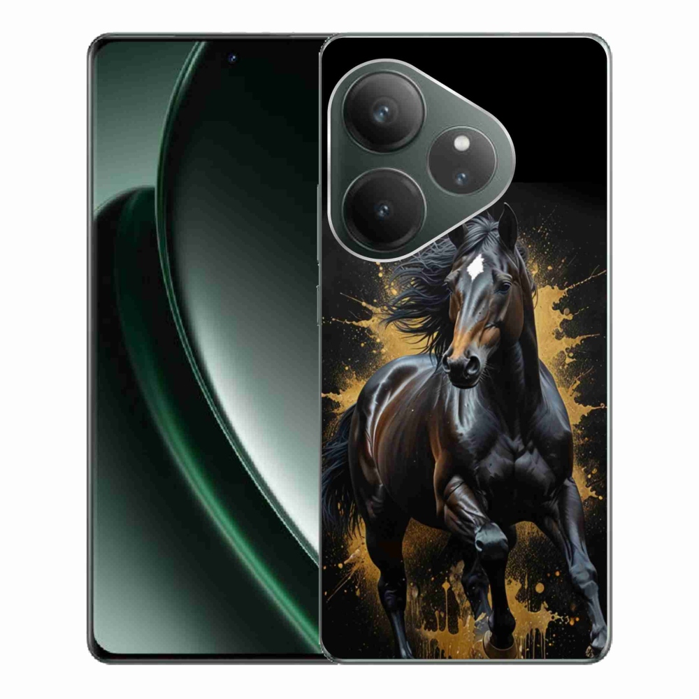 Gelový kryt mmCase na Realme GT 6 5G/GT 6T 5G - elegantní černý hřebec