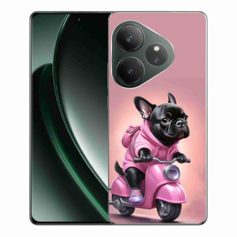 Gelový kryt mmCase na Realme GT 6 5G/GT 6T 5G - francouzský buldoček na skútru