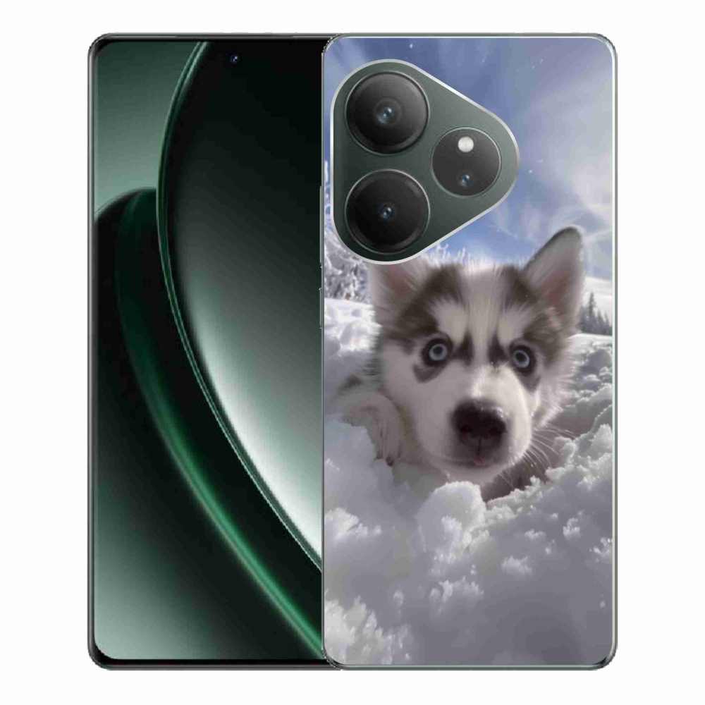 Gelový kryt mmCase na Realme GT 6 5G/GT 6T 5G - husky ve sněhu