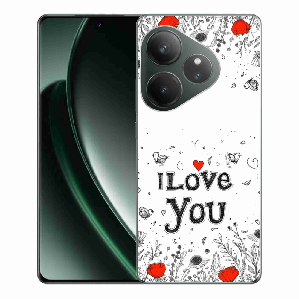 Gelový kryt mmCase na Realme GT 6 5G/GT 6T 5G - I love you bílé pozadí