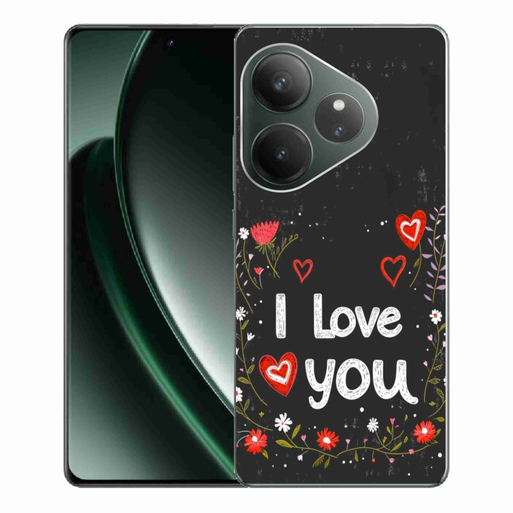 Gelový kryt mmCase na Realme GT 6 5G/GT 6T 5G - I love you černé pozadí