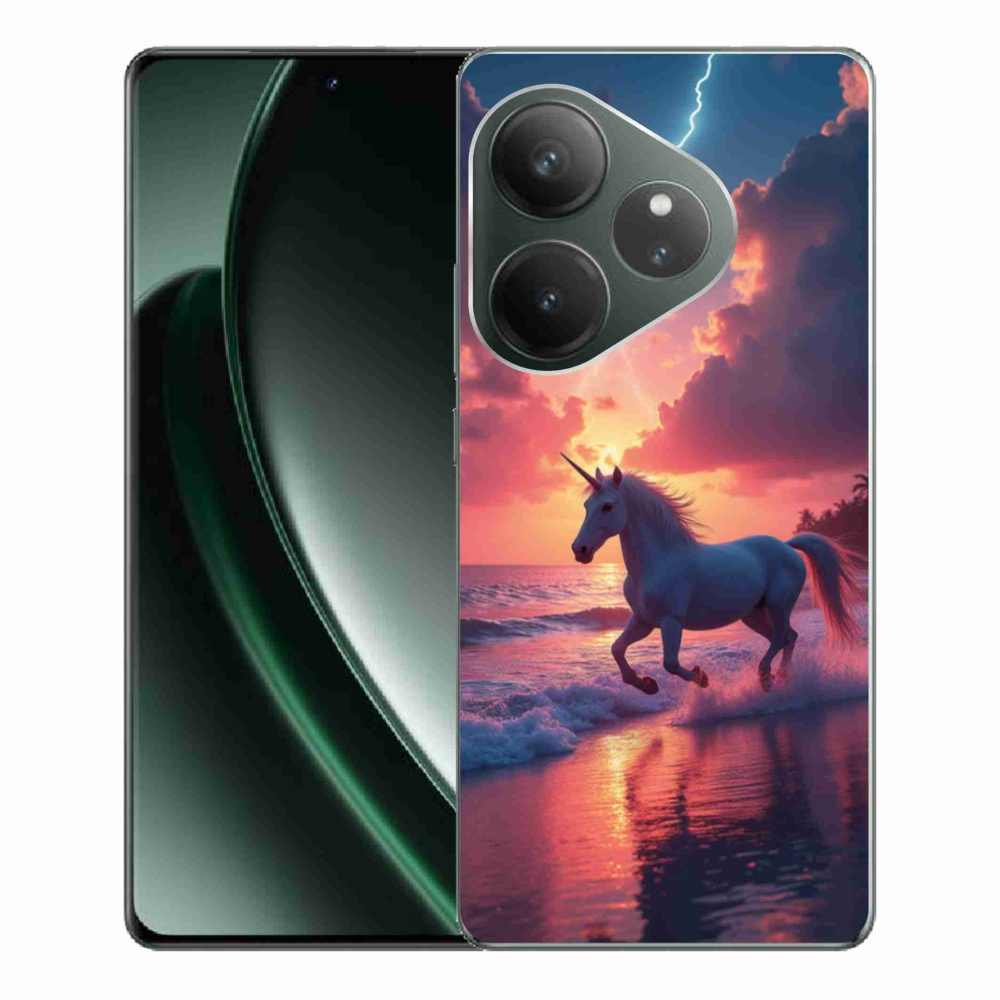 Gelový kryt mmCase na Realme GT 6 5G/GT 6T 5G - jednorožec na pláži