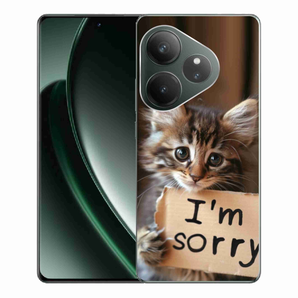 Gelový kryt mmCase na Realme GT 6 5G/GT 6T 5G - kočíčí omluva
