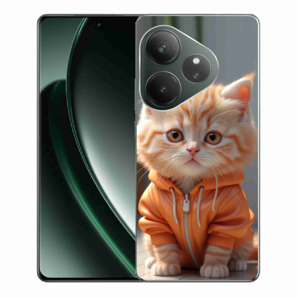 Gelový kryt mmCase na Realme GT 6 5G/GT 6T 5G - kotě v mikině