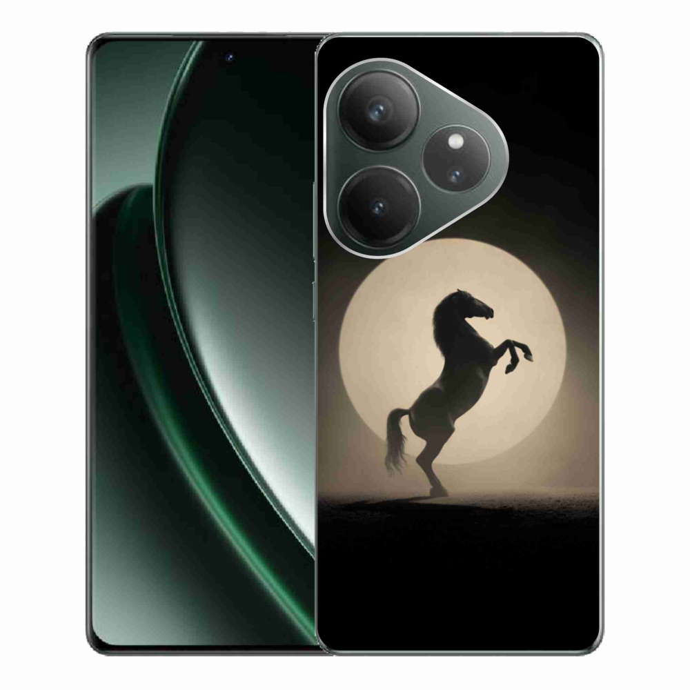 Gelový kryt mmCase na Realme GT 6 5G/GT 6T 5G - kůň v siluetě