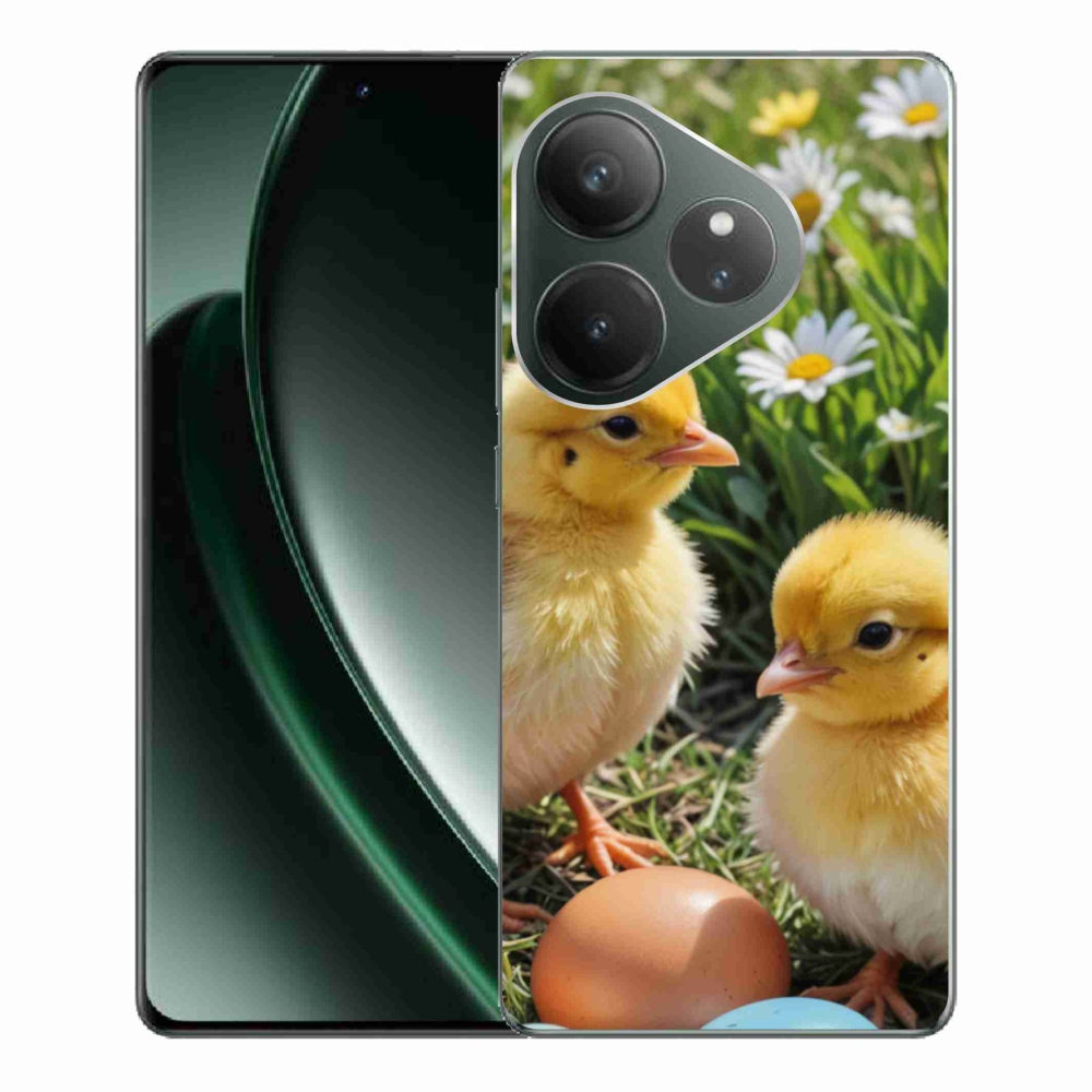 Gelový kryt mmCase na Realme GT 6 5G/GT 6T 5G - kuřátka