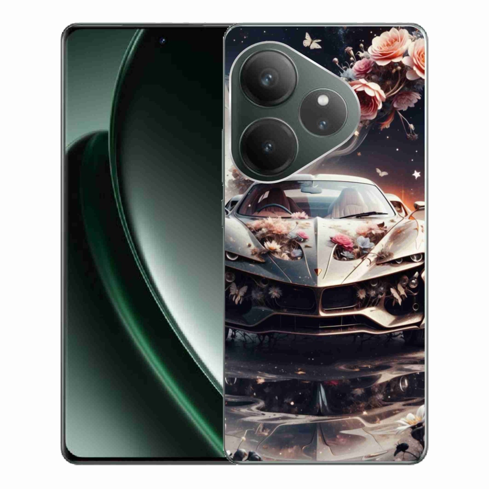 Gelový kryt mmCase na Realme GT 6 5G/GT 6T 5G - květinový sportovní vůz
