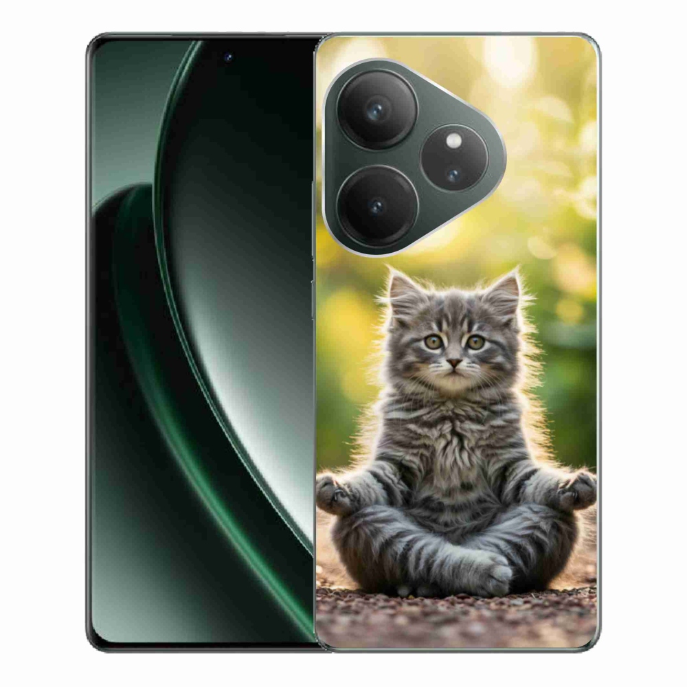 Gelový kryt mmCase na Realme GT 6 5G/GT 6T 5G - meditující kotě