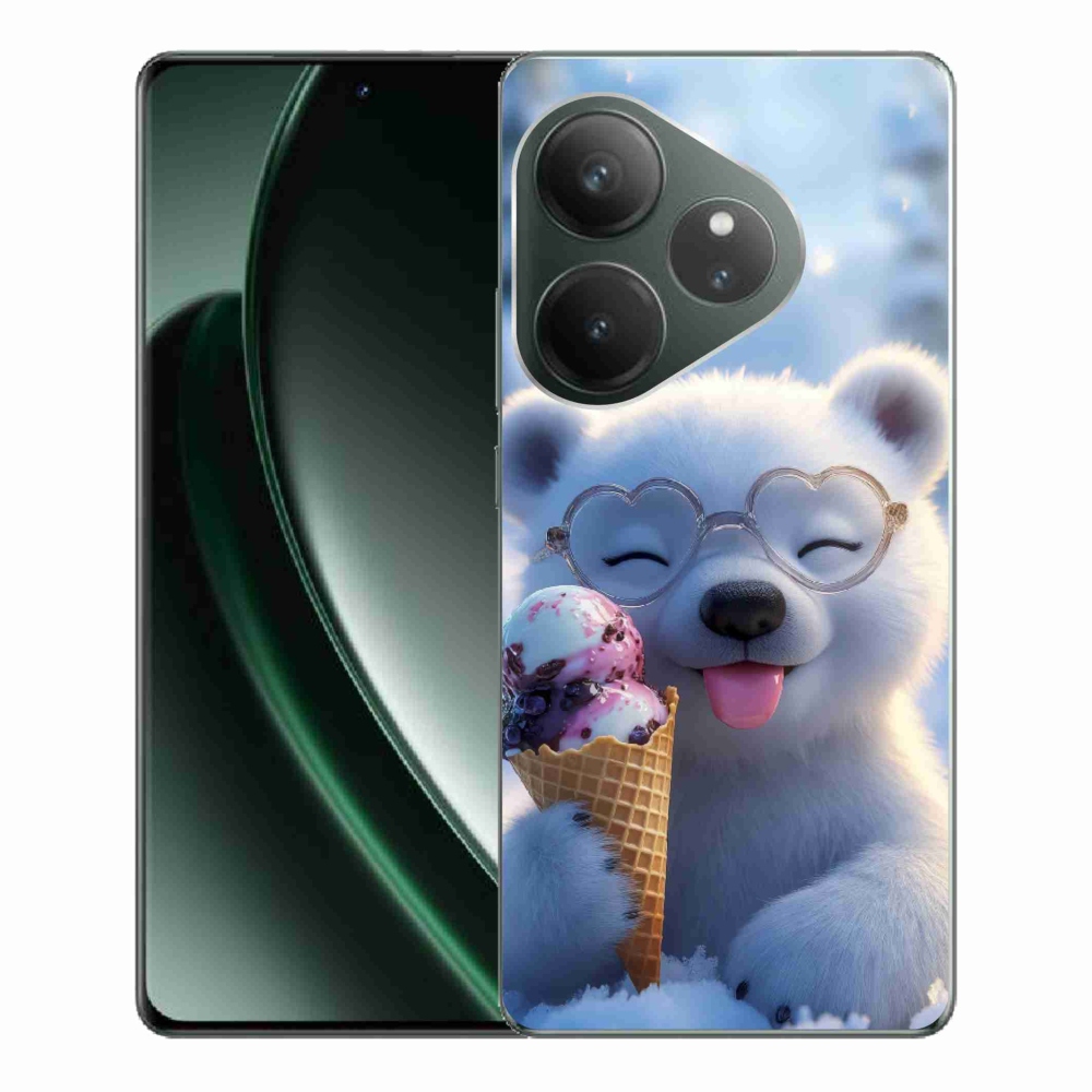 Gelový kryt mmCase na Realme GT 6 5G/GT 6T 5G - medvídek se zmrzlinou