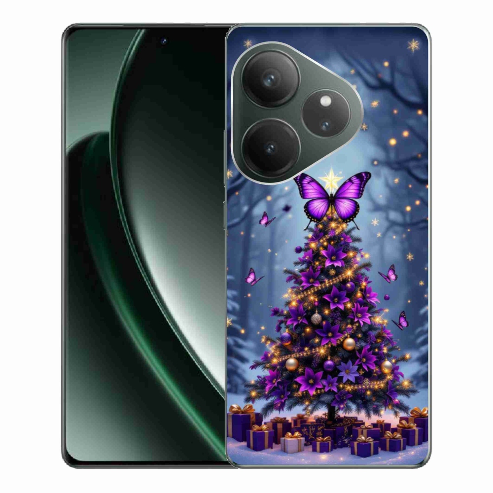 Gelový kryt mmCase na Realme GT 6 5G/GT 6T 5G - motýlí vánoční stromek