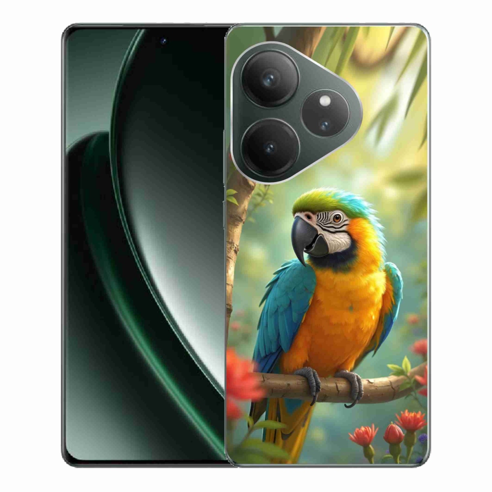 Gelový kryt mmCase na Realme GT 6 5G/GT 6T 5G - papoušek ara modrožlutá