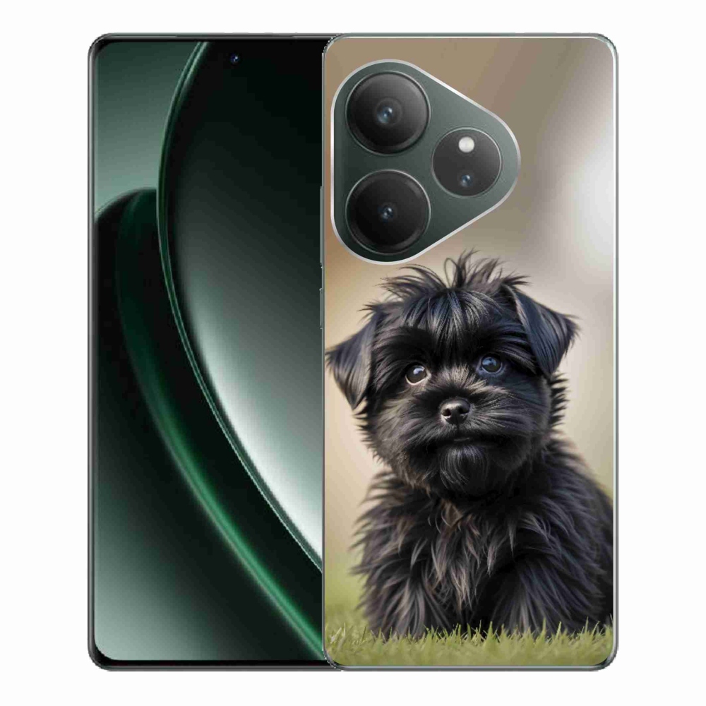 Gelový kryt mmCase na Realme GT 6 5G/GT 6T 5G - roztomilý černý pejsek