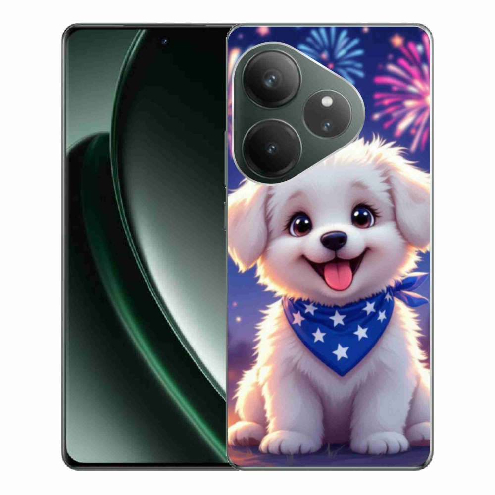 Gelový kryt mmCase na Realme GT 6 5G/GT 6T 5G - slavnostní štěně