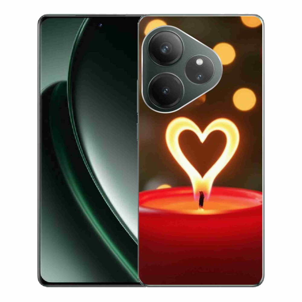 Gelový kryt mmCase na Realme GT 6 5G/GT 6T 5G - srdce z plamene
