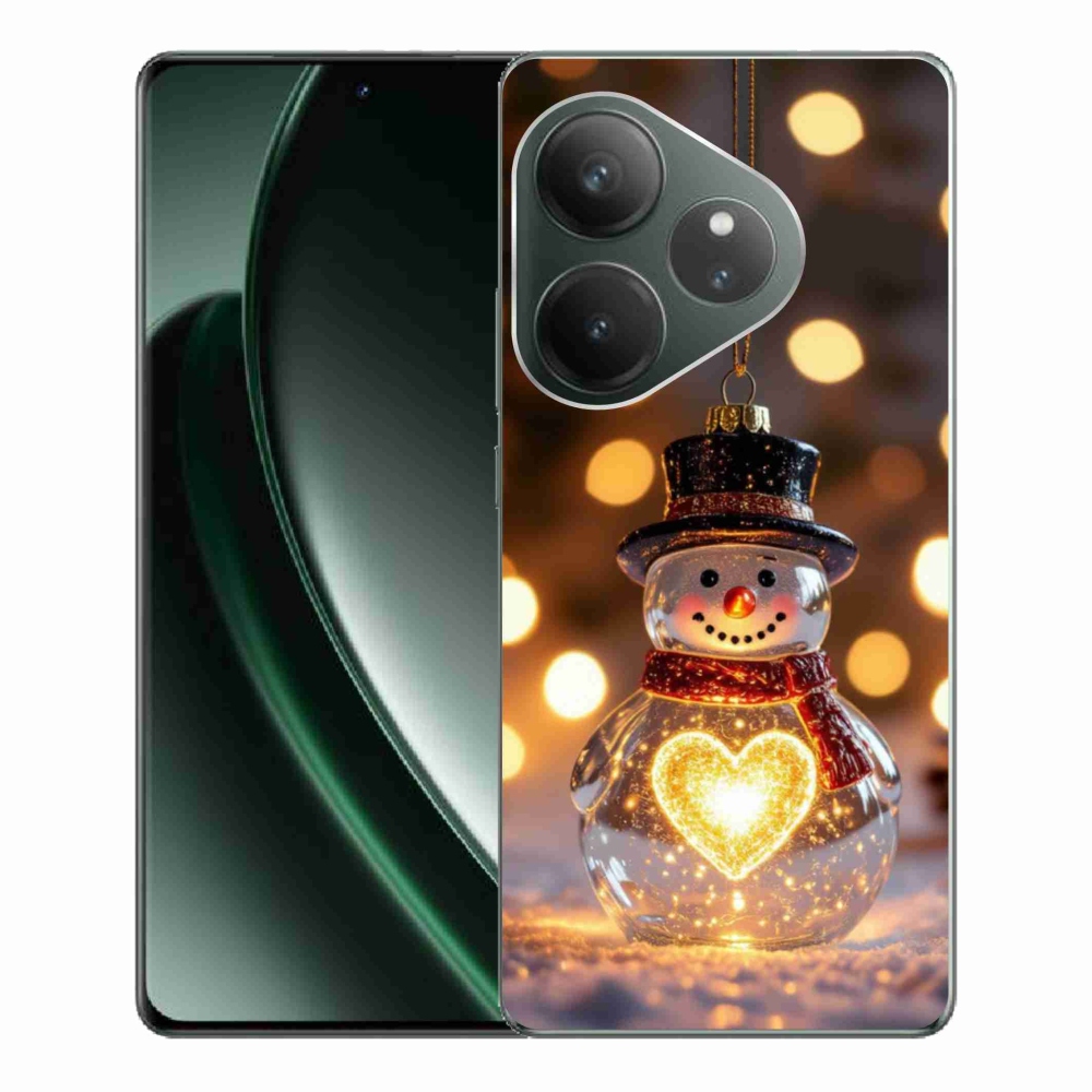 Gelový kryt mmCase na Realme GT 6 5G/GT 6T 5G - svítící vánoční sněhulák