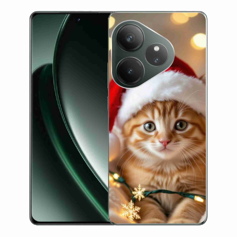 Gelový kryt mmCase na Realme GT 6 5G/GT 6T 5G - vánoční kotě