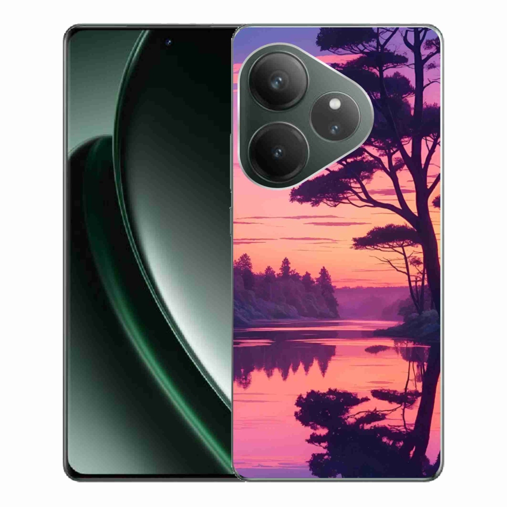 Gelový kryt mmCase na Realme GT 6 5G/GT 6T 5G - západ slunce nad jezerem
