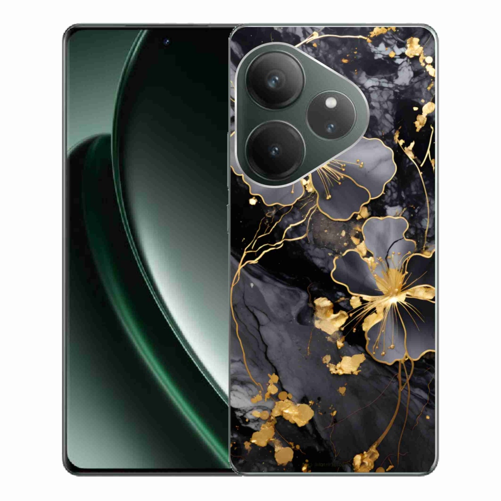Gelový kryt mmCase na Realme GT 6 5G/GT 6T 5G - zlaté květy