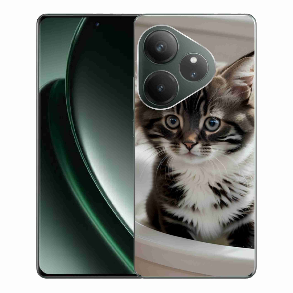 Gelový kryt mmCase na Realme GT 6 5G/GT 6T 5G - zvědavé kotě