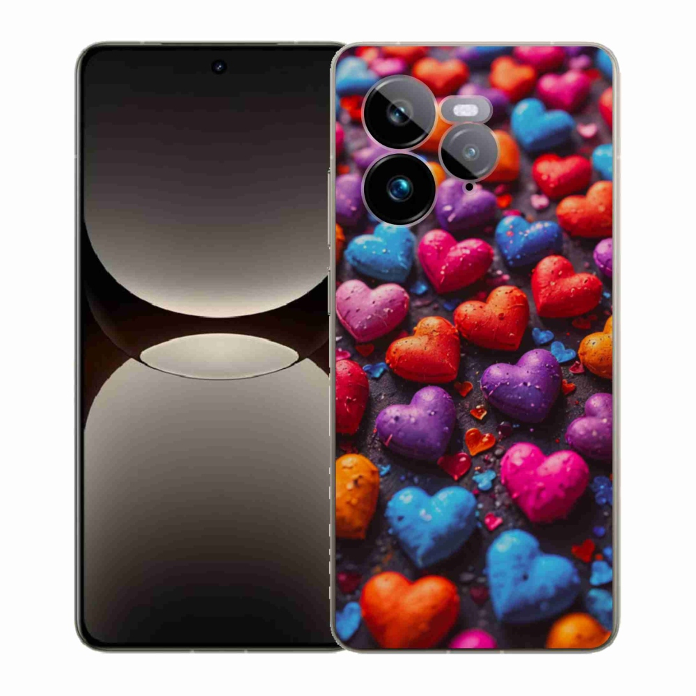 Gelový kryt mmCase na Realme GT 7 Pro 5G - barevná srdce