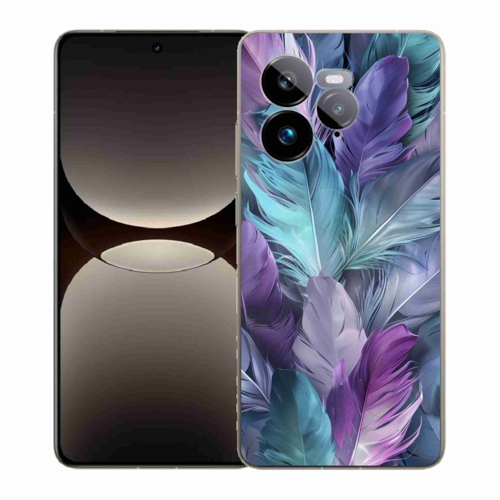 Gelový kryt mmCase na Realme GT 7 Pro 5G - barevné peří 2