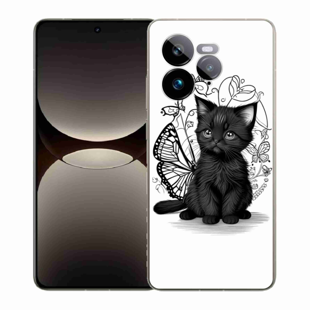 Gelový kryt mmCase na Realme GT 7 Pro 5G - černé kotě