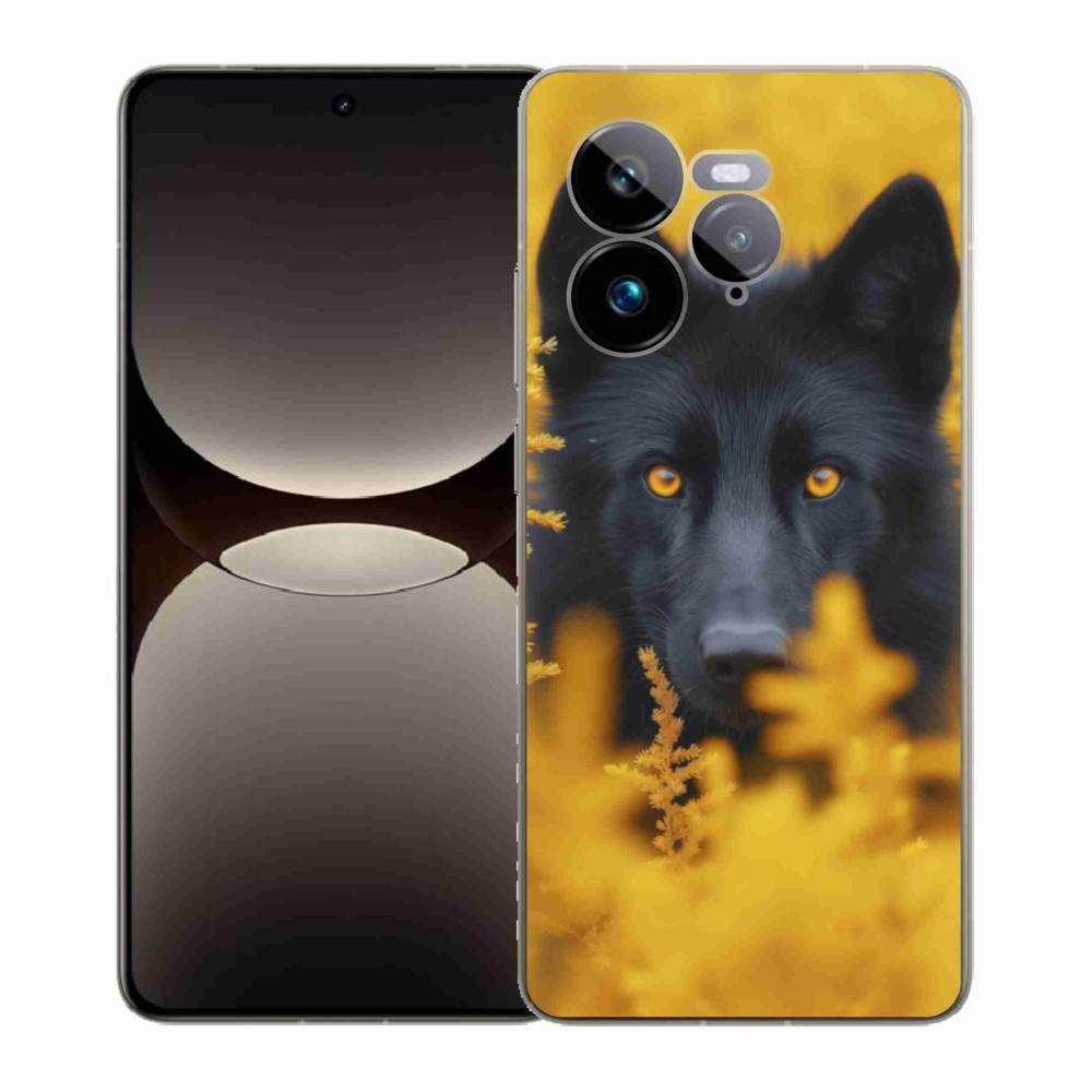 Gelový kryt mmCase na Realme GT 7 Pro 5G - černý vlk 2