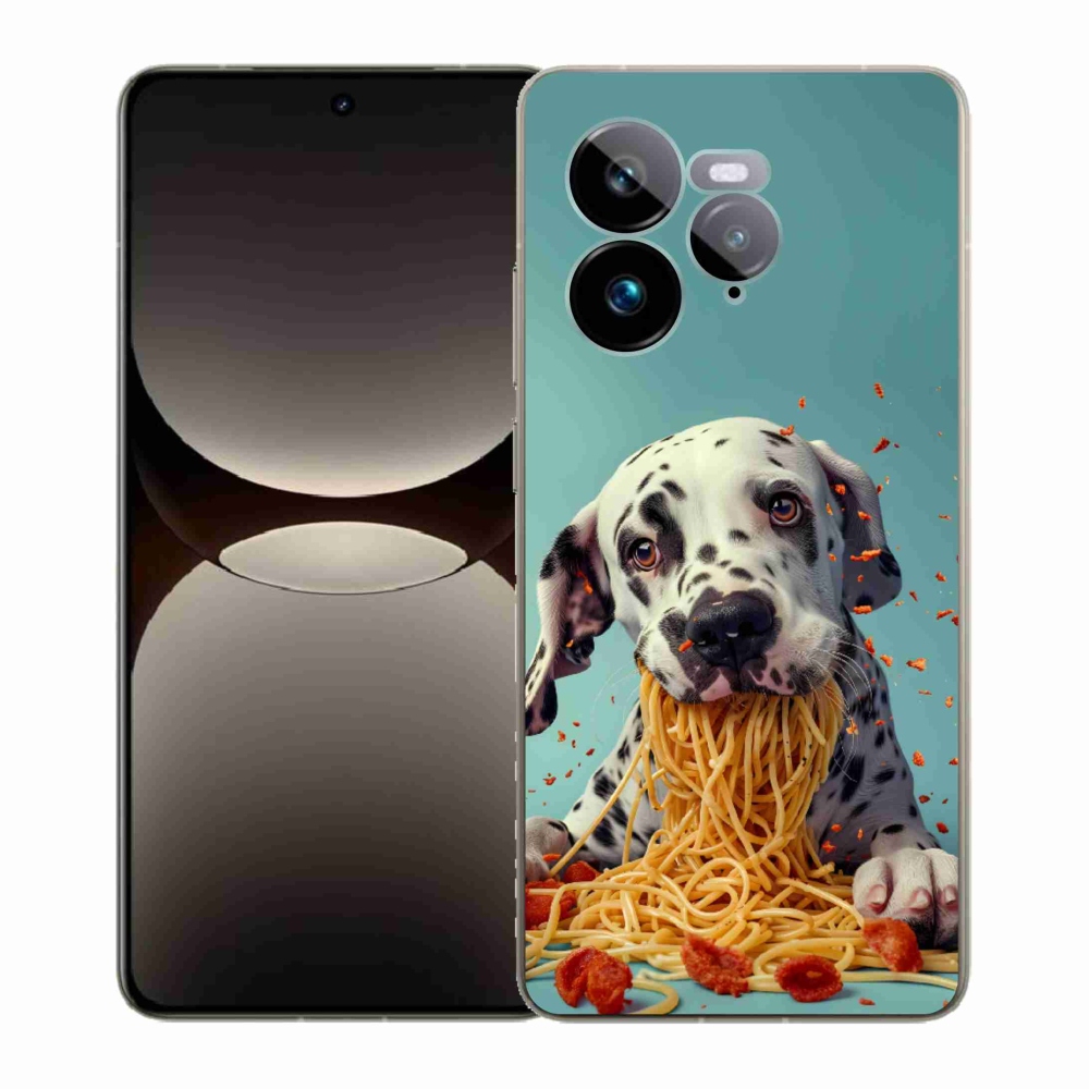 Gelový kryt mmCase na Realme GT 7 Pro 5G - dalmatin a špagety