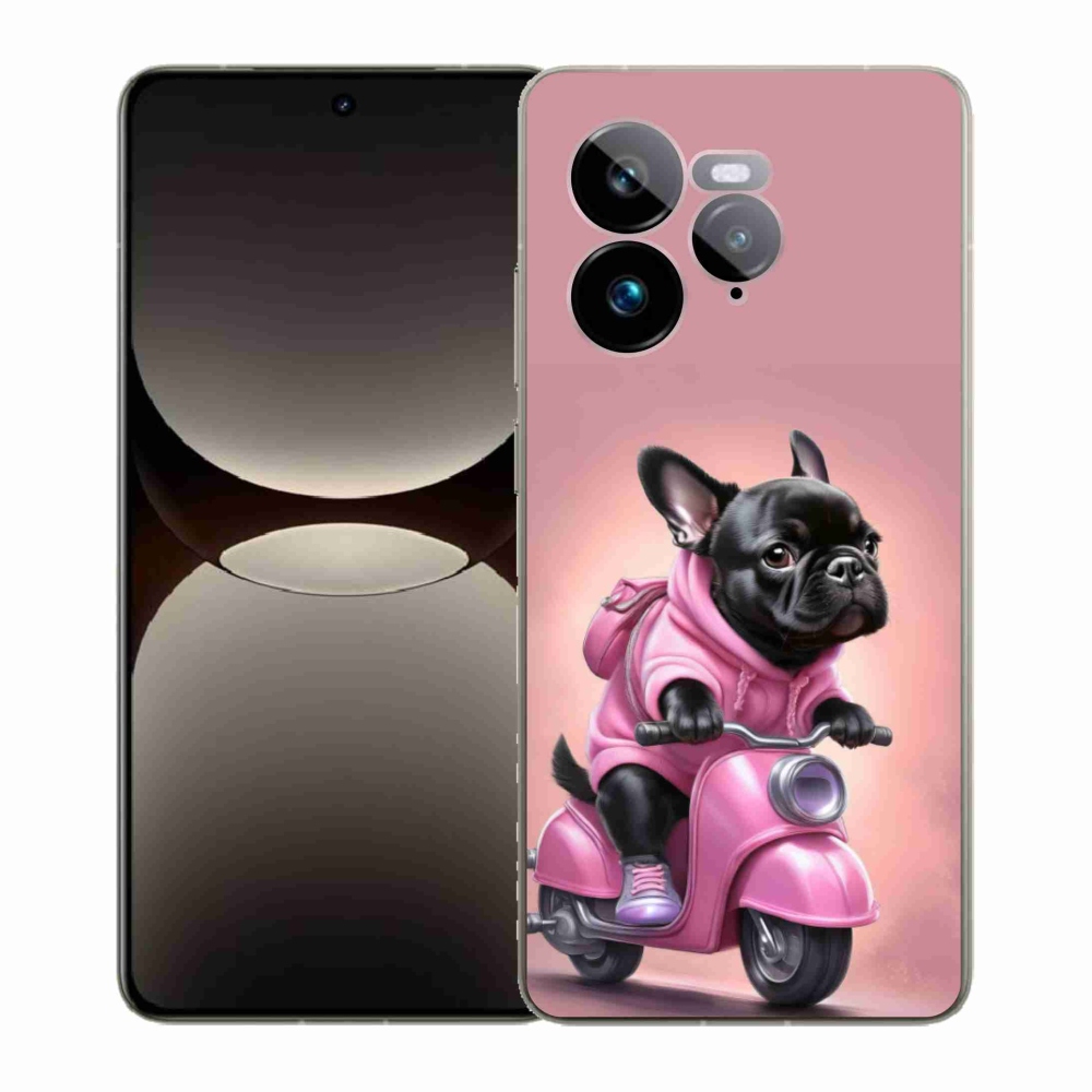 Gelový kryt mmCase na Realme GT 7 Pro 5G - francouzský buldoček na skútru