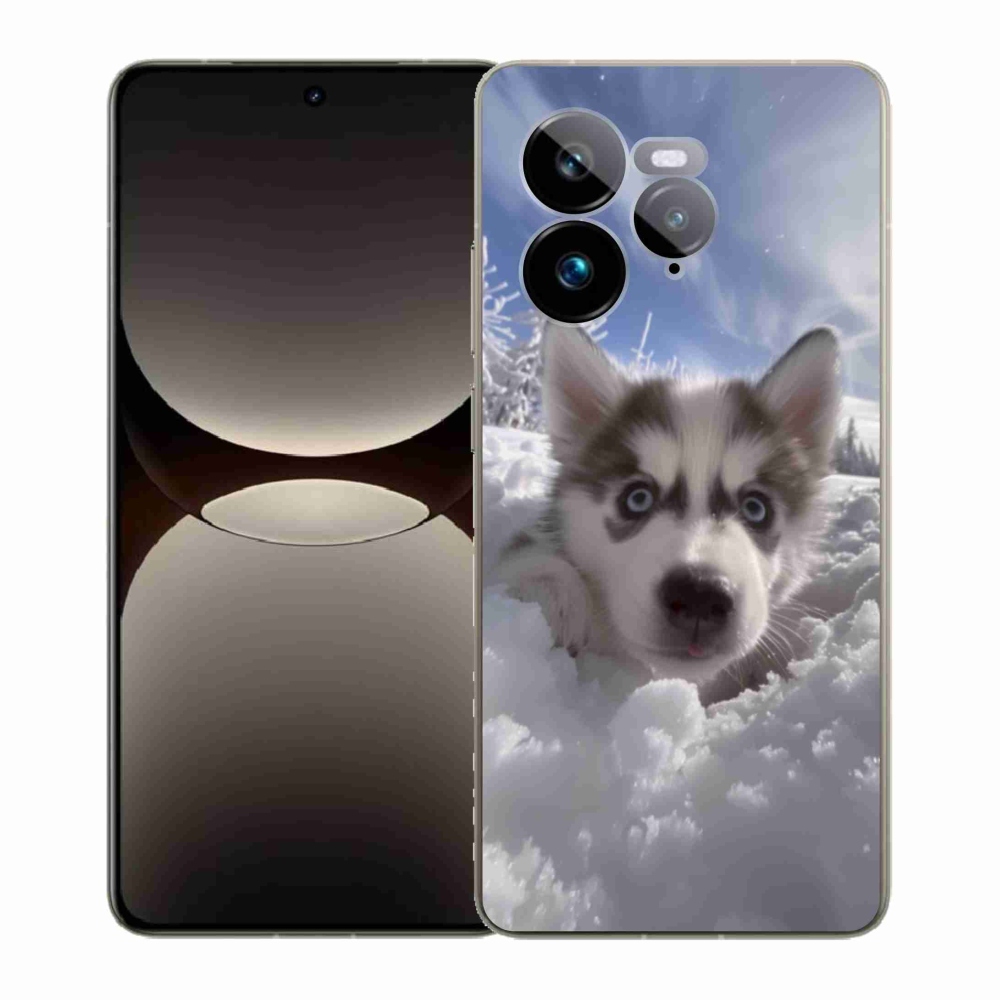 Gelový kryt mmCase na Realme GT 7 Pro 5G - husky ve sněhu