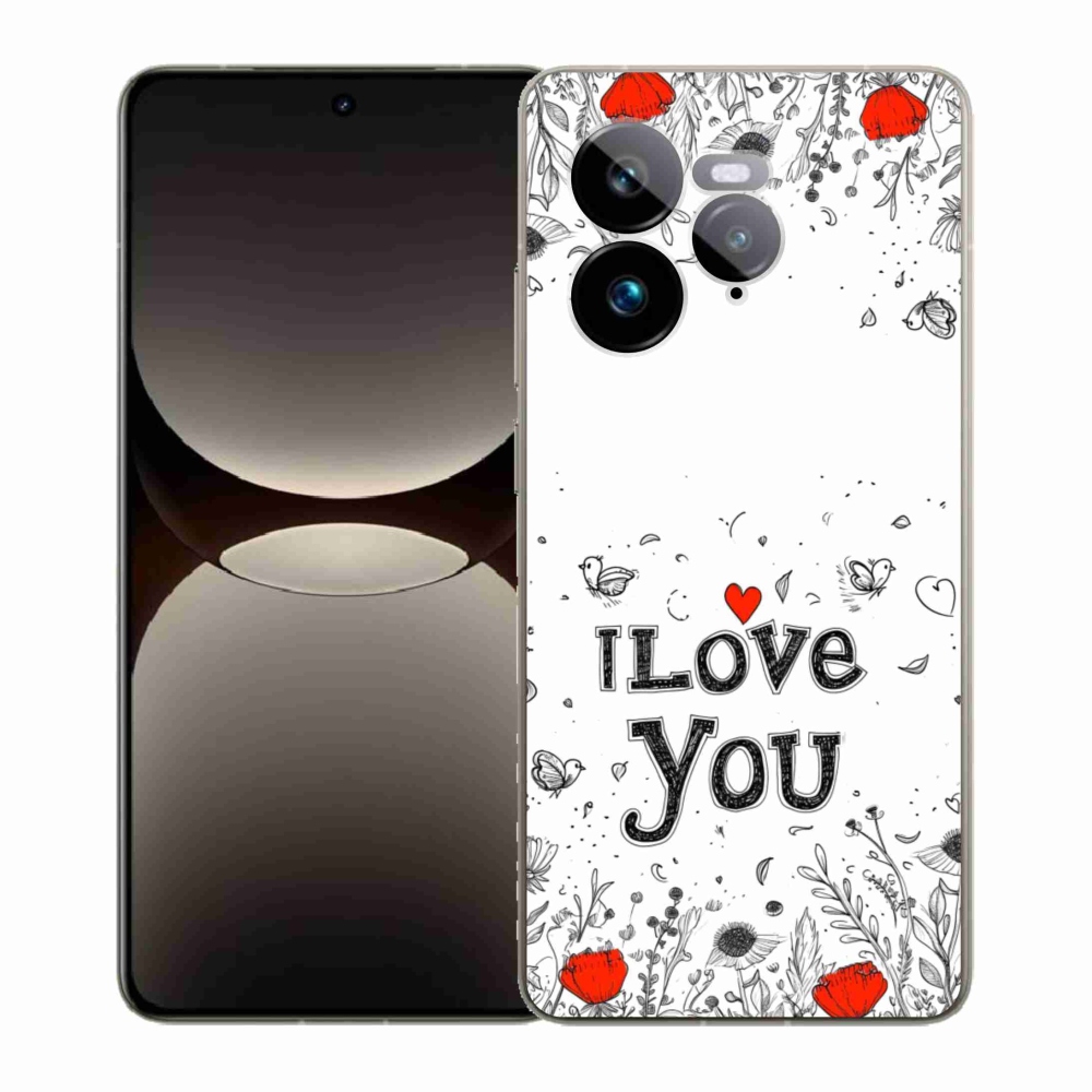 Gelový kryt mmCase na Realme GT 7 Pro 5G - I love you bílé pozadí