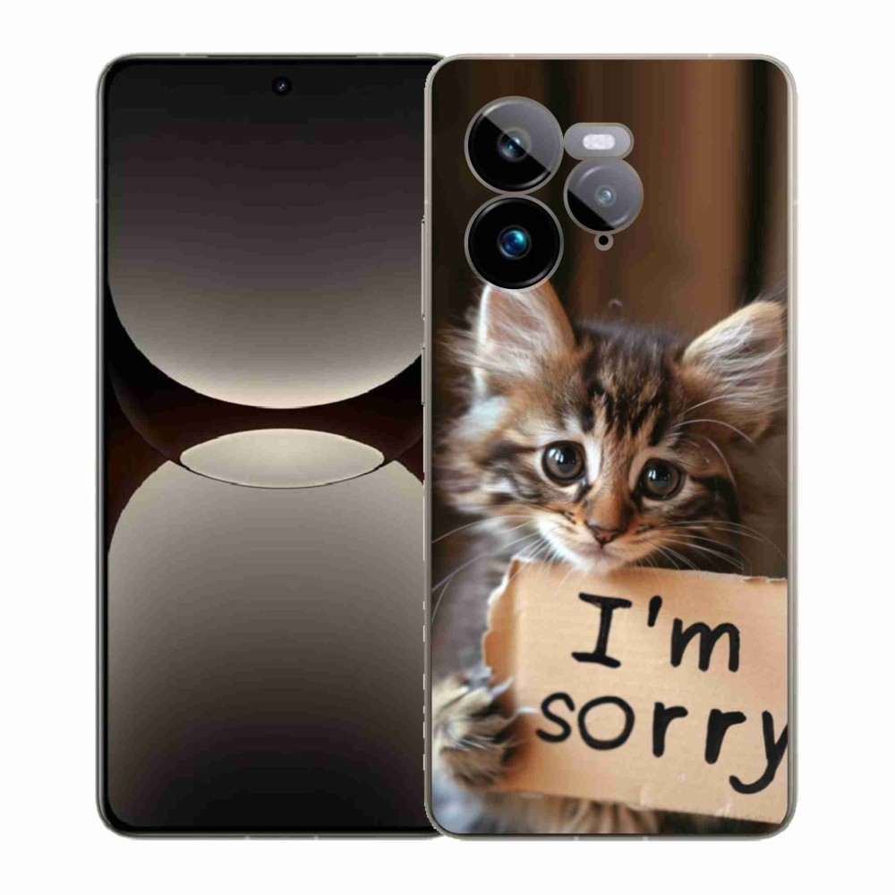 Gelový kryt mmCase na Realme GT 7 Pro 5G - kočíčí omluva