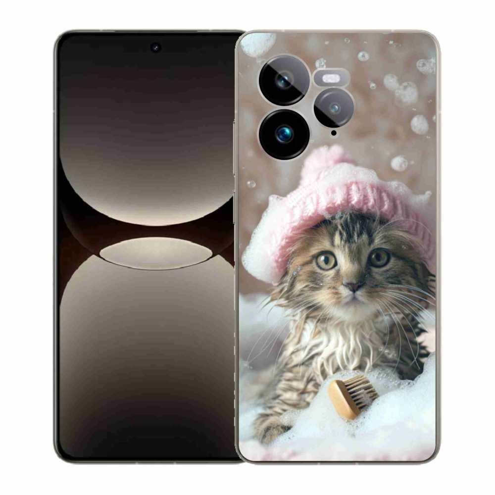Gelový kryt mmCase na Realme GT 7 Pro 5G - kotě a koupel