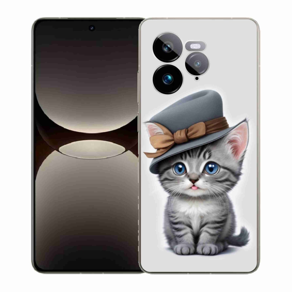 Gelový kryt mmCase na Realme GT 7 Pro 5G - kotě s kloboukem