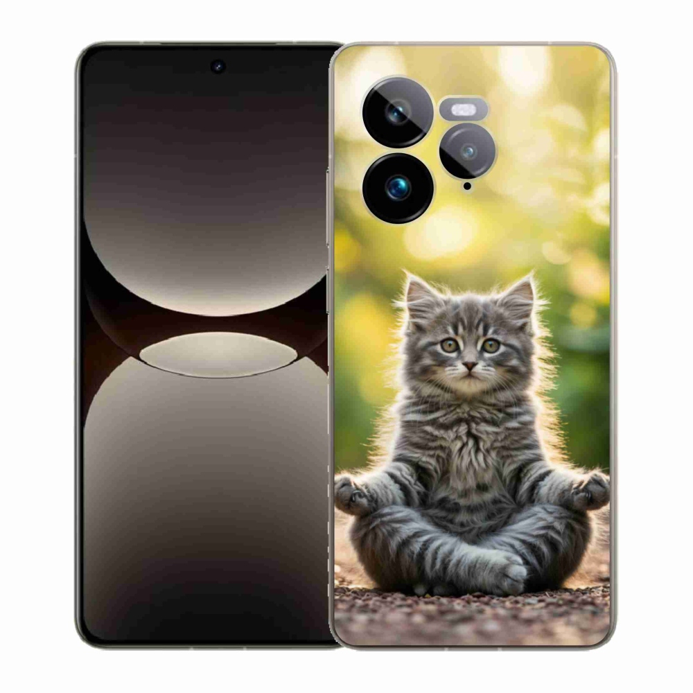 Gelový kryt mmCase na Realme GT 7 Pro 5G - meditující kotě
