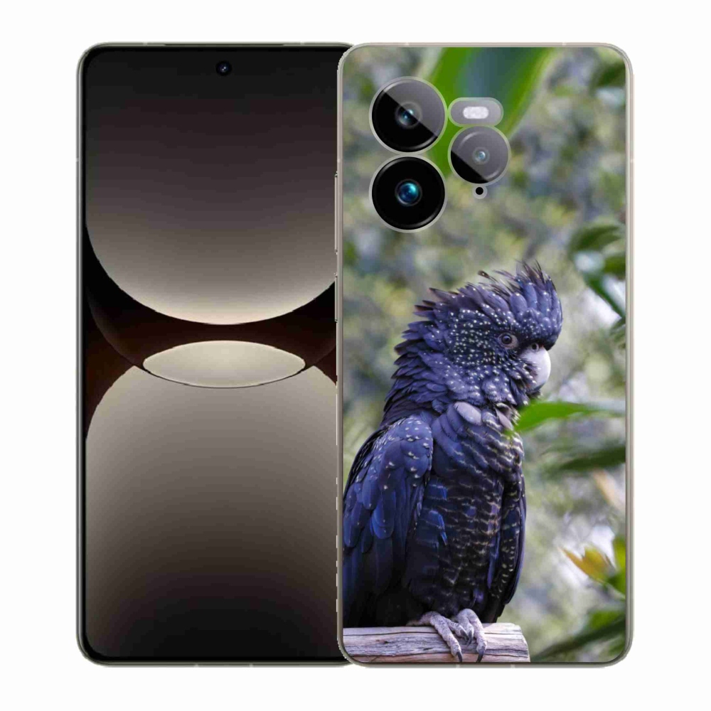 Gelový kryt mmCase na Realme GT 7 Pro 5G - papoušek kakadu černý