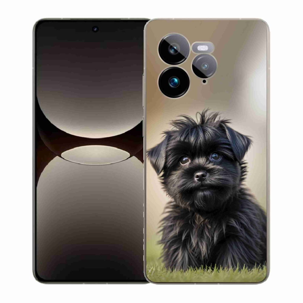 Gelový kryt mmCase na Realme GT 7 Pro 5G - roztomilý černý pejsek
