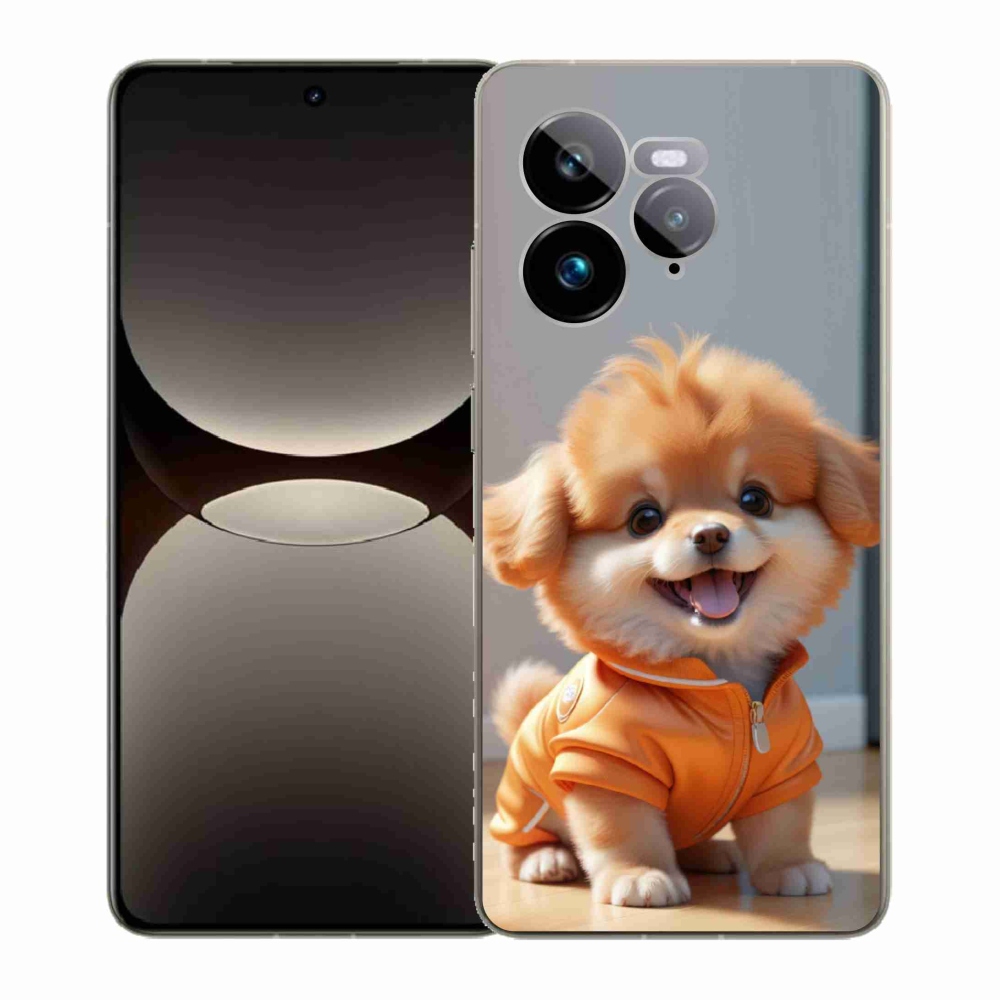 Gelový kryt mmCase na Realme GT 7 Pro 5G - roztomilý pomeranian v mikině