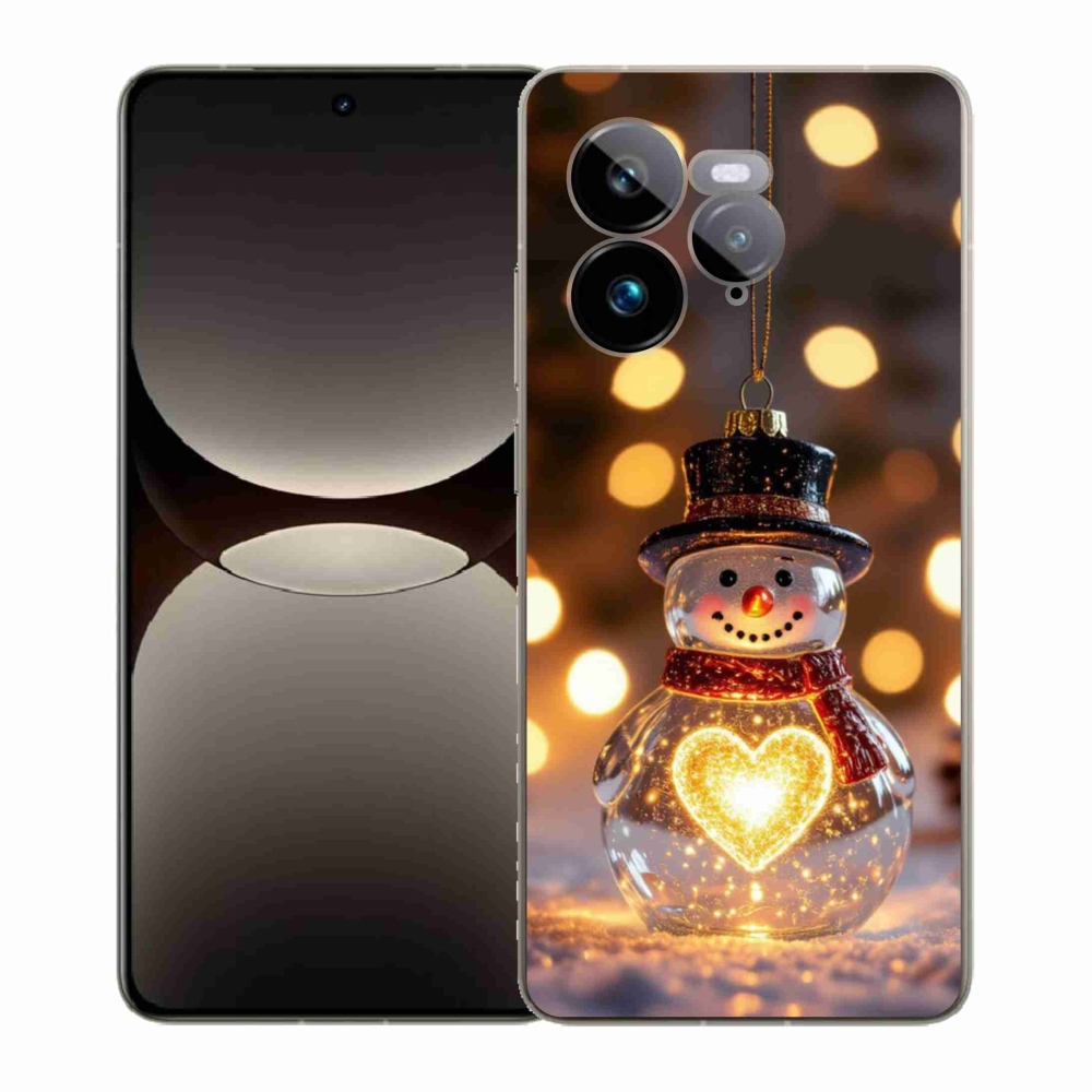 Gelový kryt mmCase na Realme GT 7 Pro 5G - svítící vánoční sněhulák