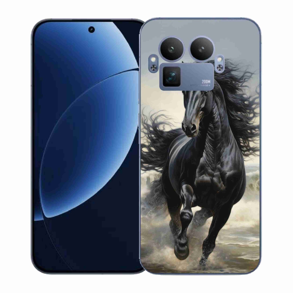 Gelový kryt mmCase na Realme GT 8 Pro 5G - běžící černý kůň