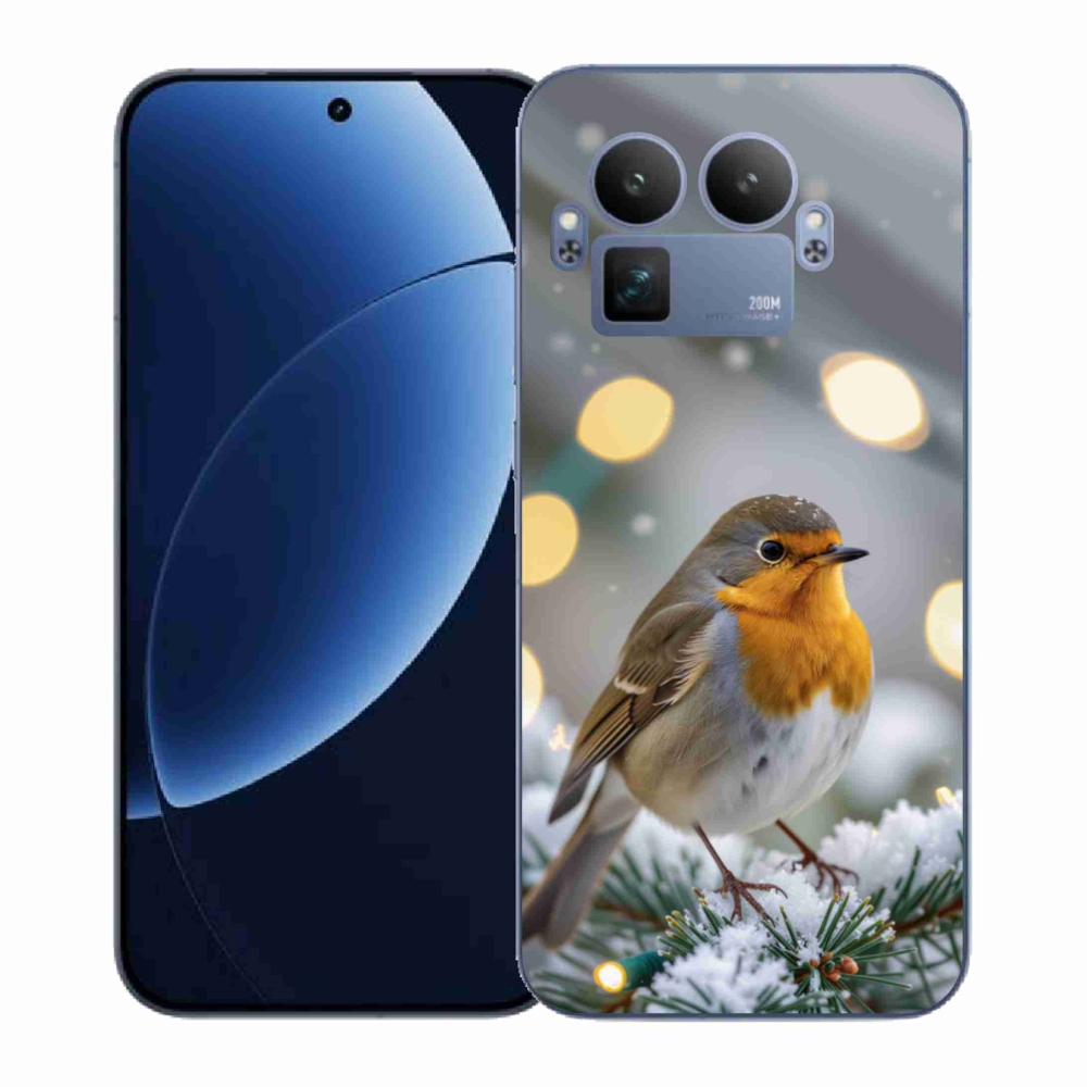 Gelový kryt mmCase na Realme GT 8 Pro 5G - červenka v zimě
