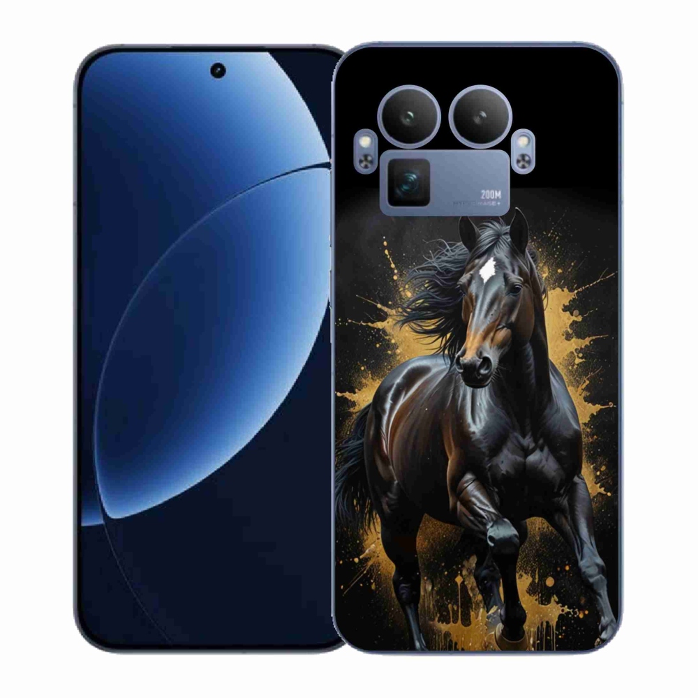 Gelový kryt mmCase na Realme GT 8 Pro 5G - elegantní černý hřebec