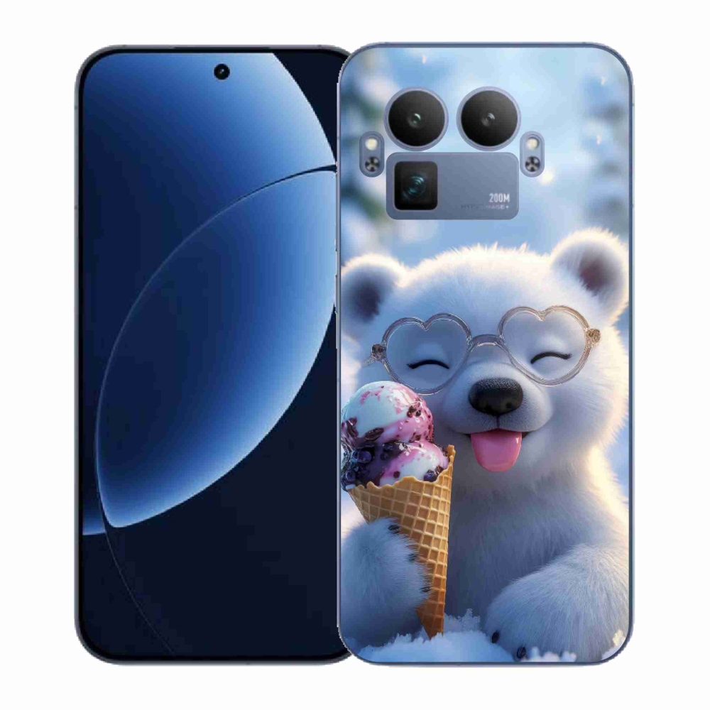 Gelový kryt mmCase na Realme GT 8 Pro 5G - medvídek se zmrzlinou