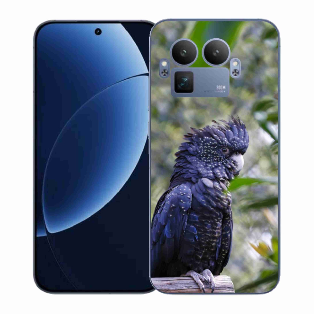 Gelový kryt mmCase na Realme GT 8 Pro 5G - papoušek kakadu černý