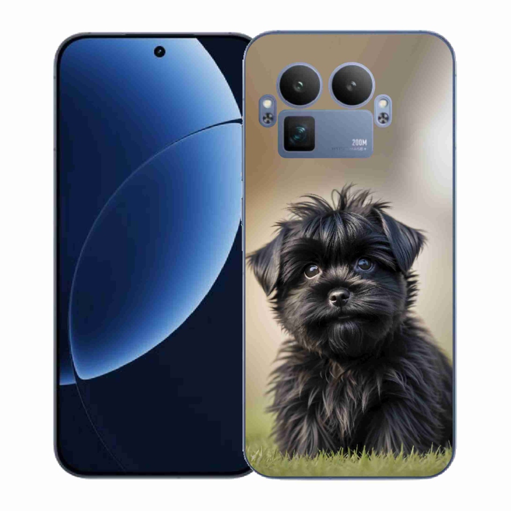 Gelový kryt mmCase na Realme GT 8 Pro 5G - roztomilý černý pejsek