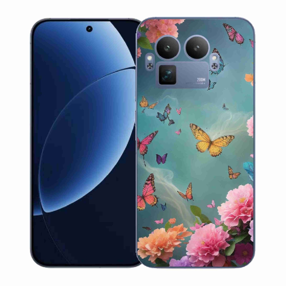 Gelový kryt mmCase na Realme GT 8 Pro - barevné květy a motýli